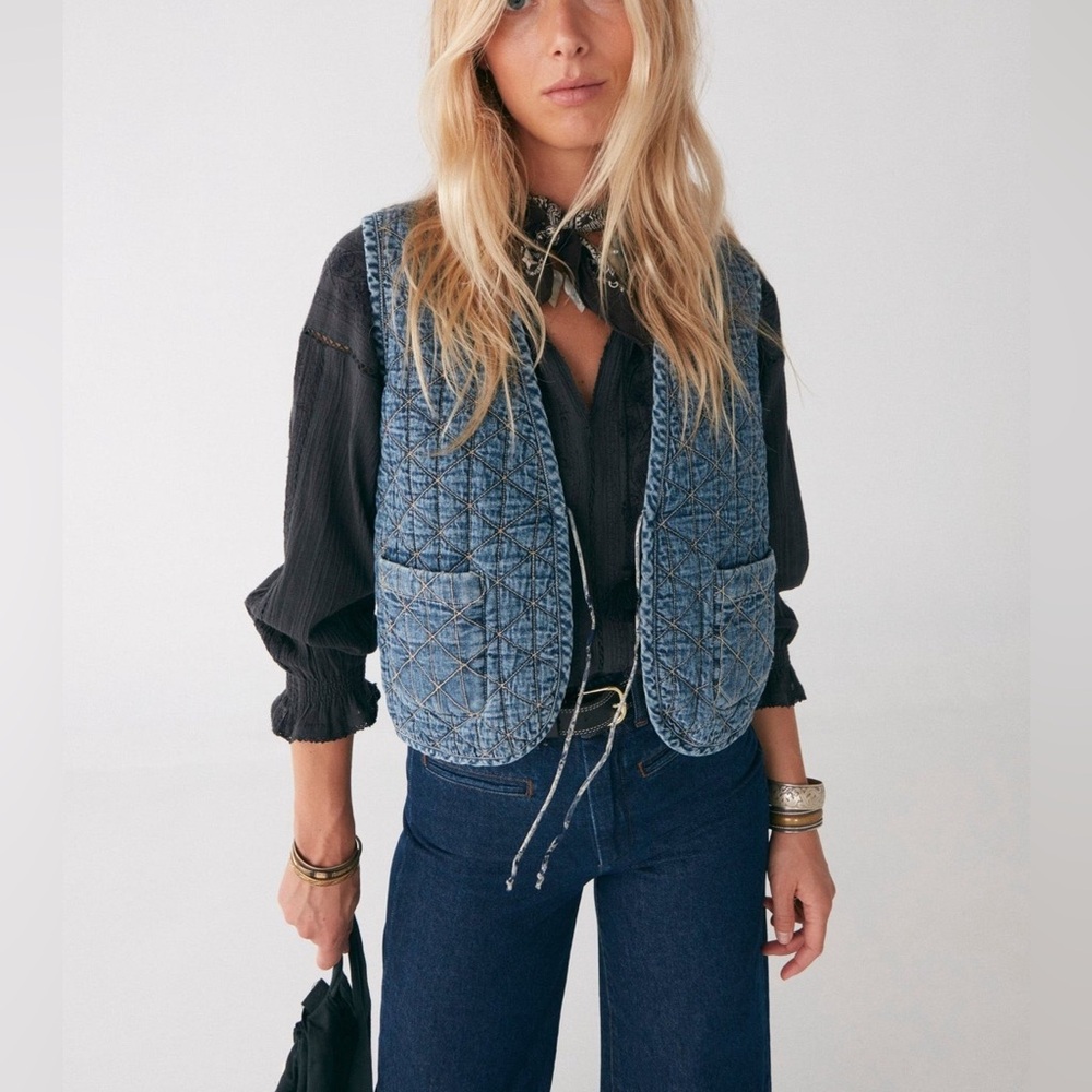 Maison Hotel Quilted Denim Lyana Vest L